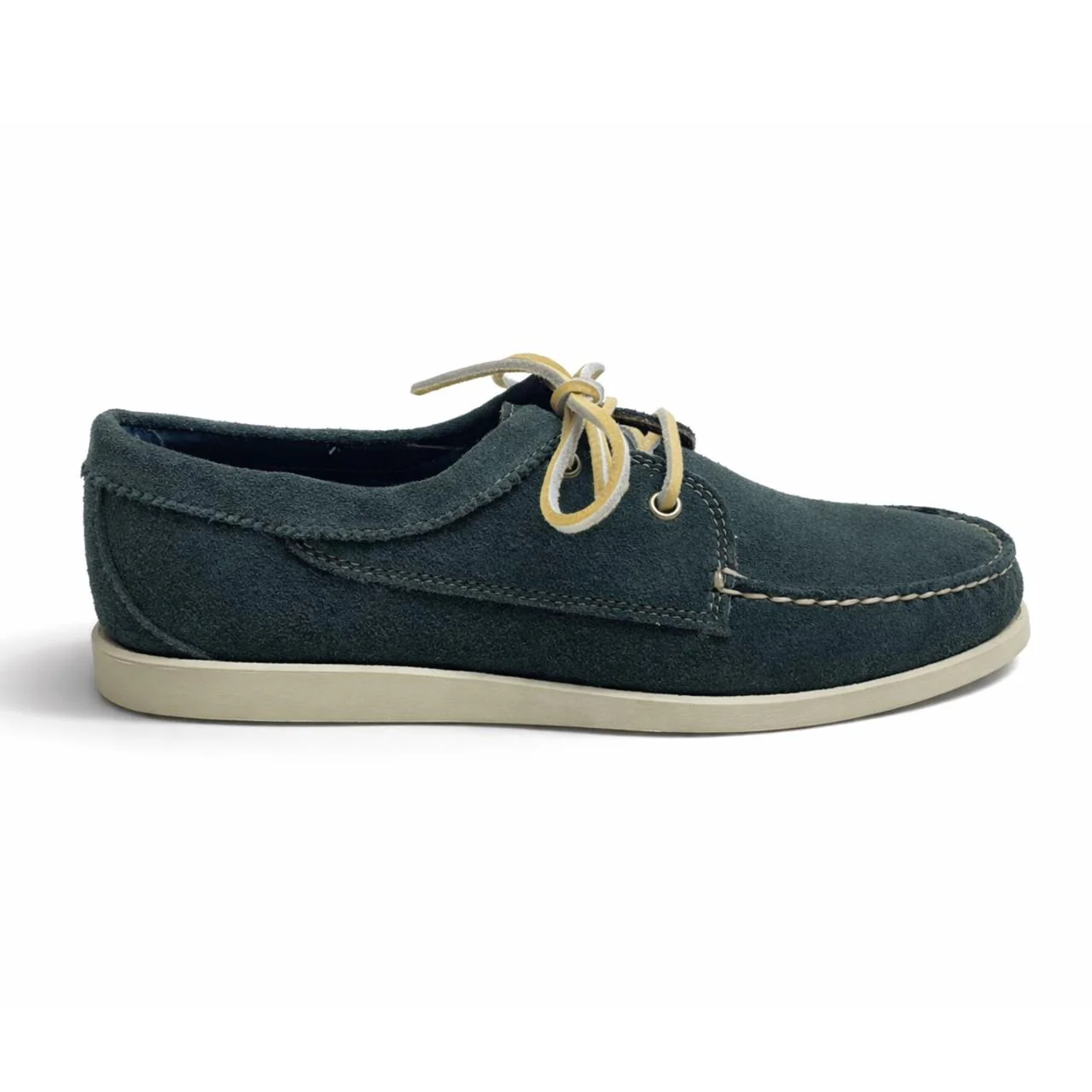 Men’s Blucher Shoe: Navy/White Suede