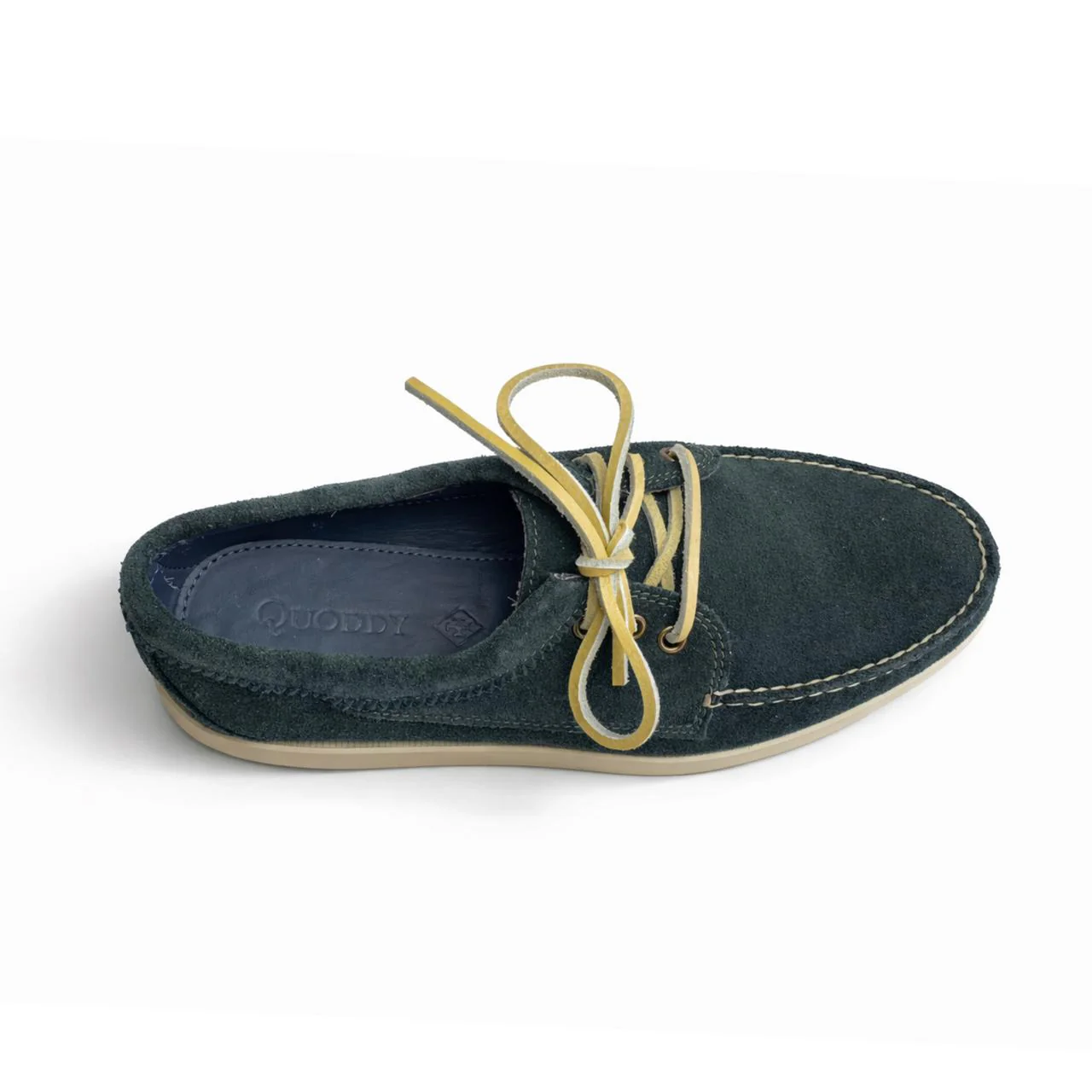 Men’s Blucher Shoe: Navy/White Suede - Image 5