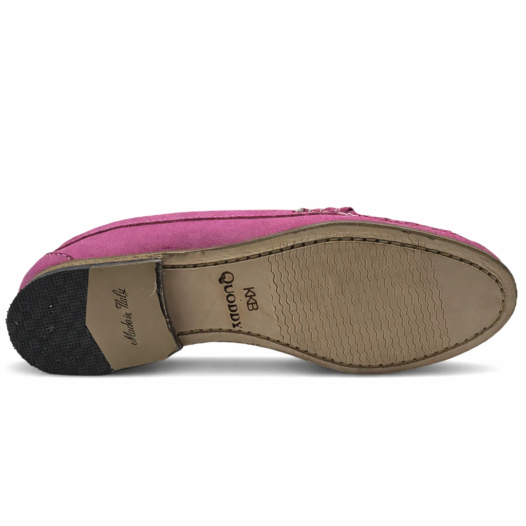 KKB Penny Loafer: Brilliant Pink Suede - Image 3