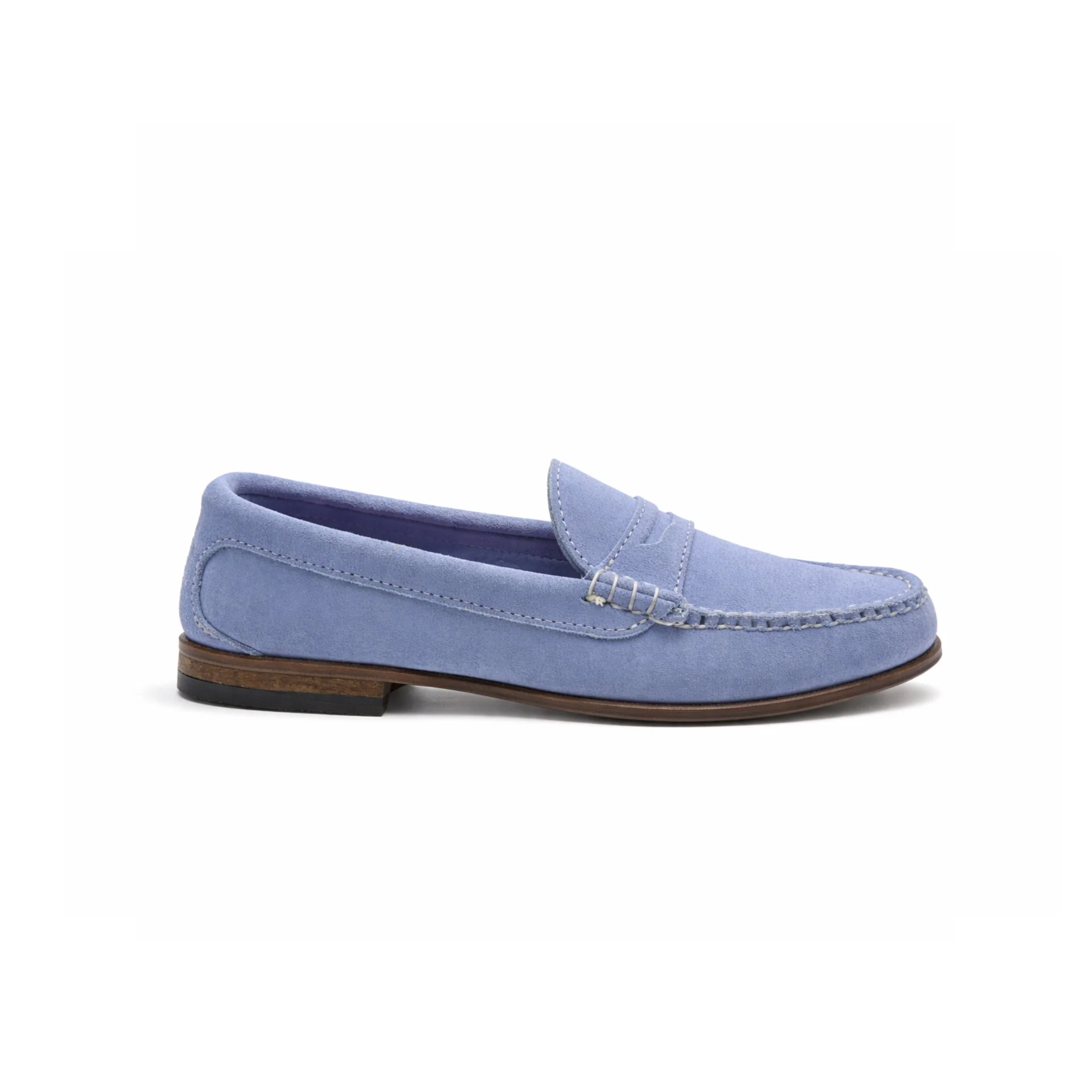 KKB Penny Loafer: Light Blue Pastel Suede