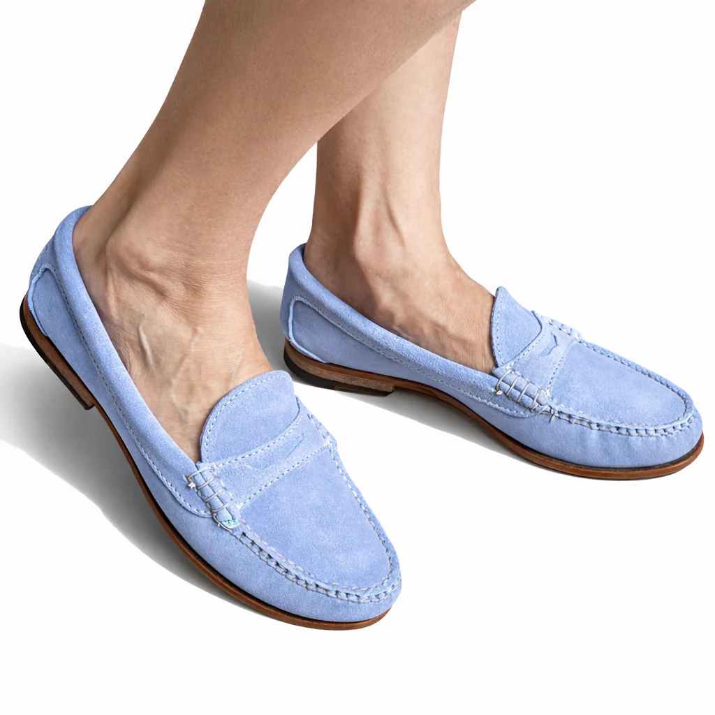 KKB Penny Loafer: Light Blue Pastel Suede - Image 6