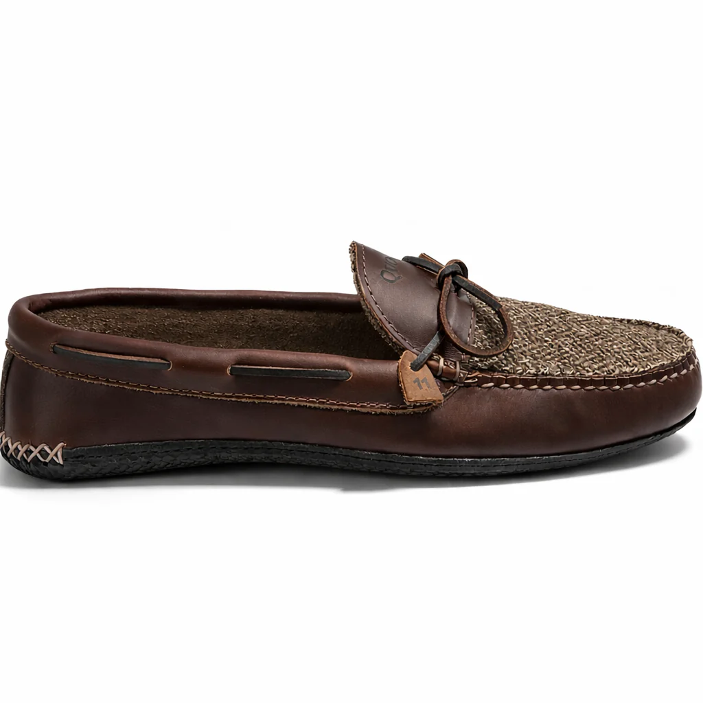 LE Men's Coolside Slipper: Brown Herringbone
