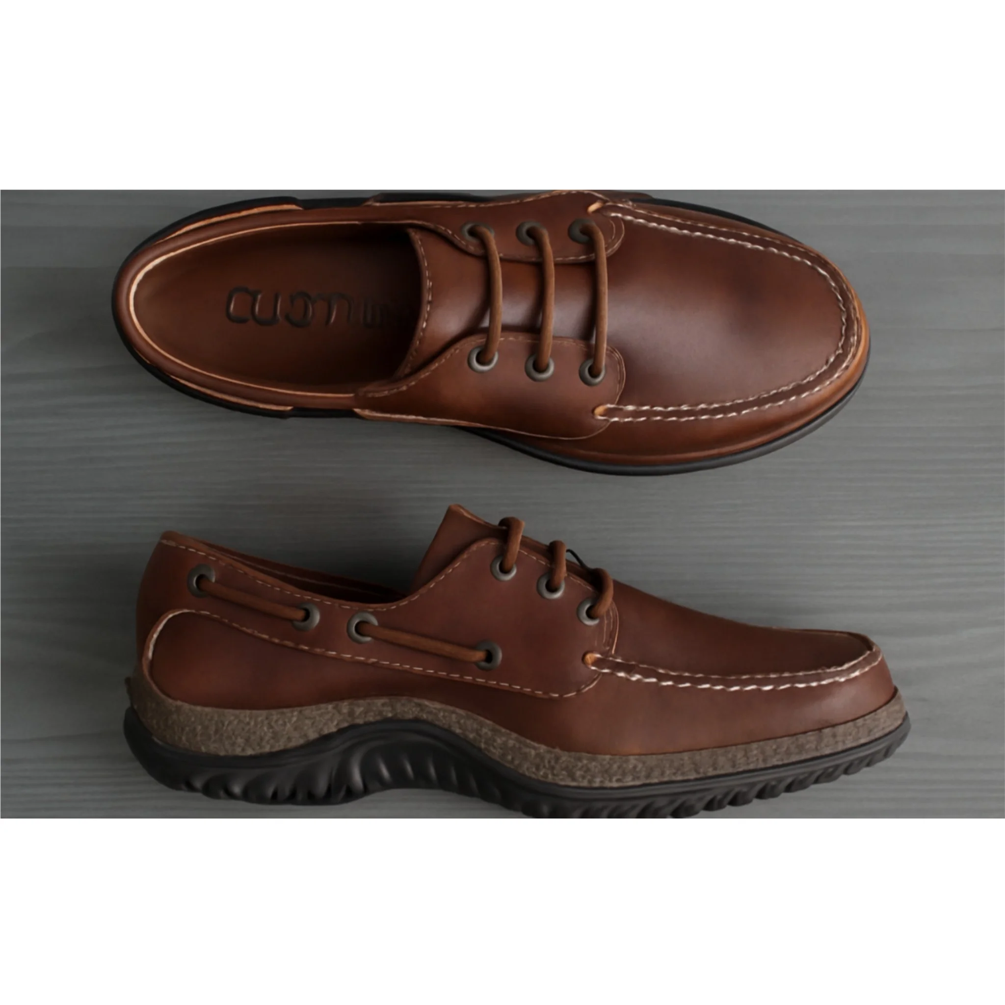 LE Men's Quoddy Head Boat Shoe: All Terrain Brown - Image 4