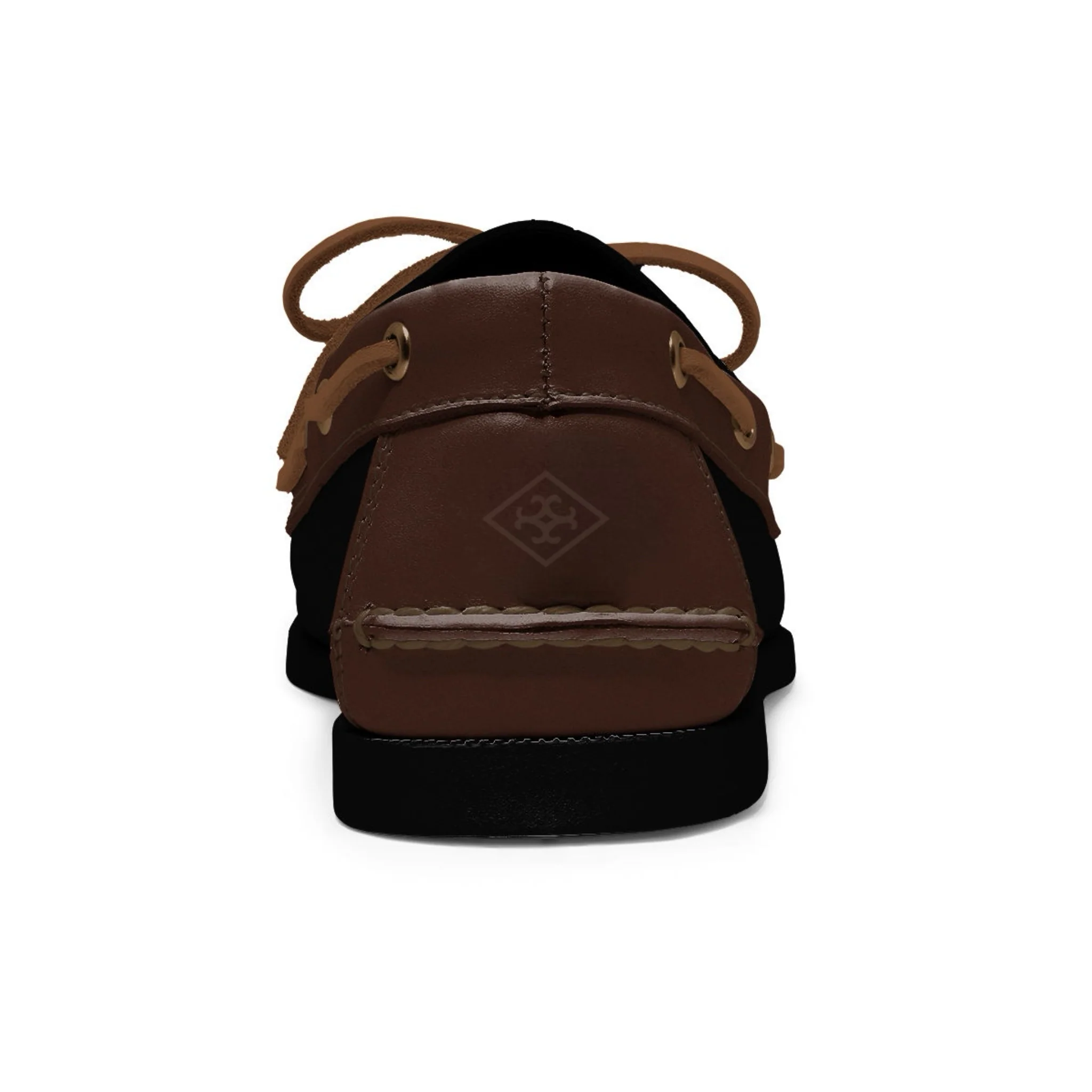 Men’s 2 Eyelet LE Boat Shoe: Black Brown - Image 3