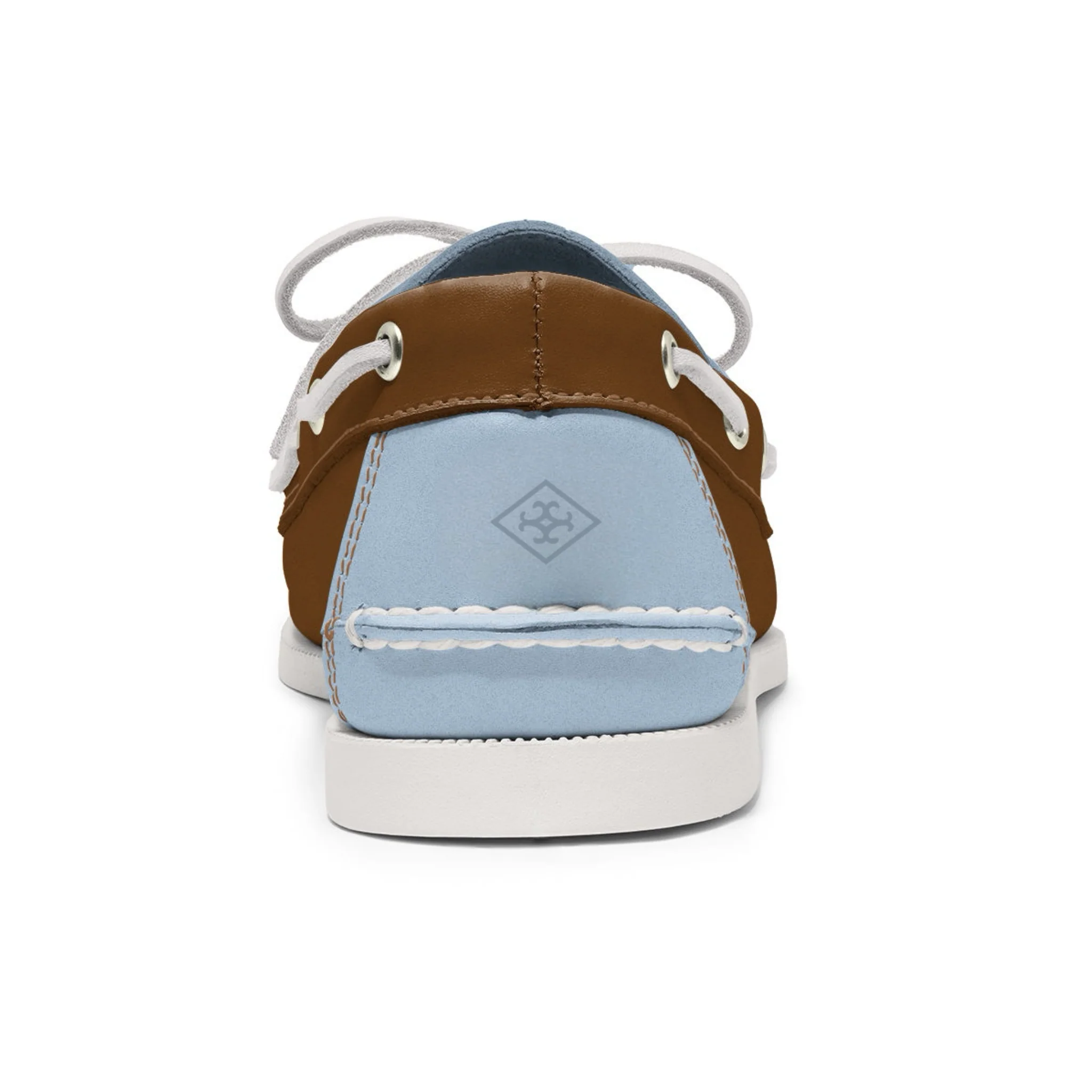 Men’s 2 Eyelet LE Boat Shoe: Blue/Lt Blue/Brown - Image 3