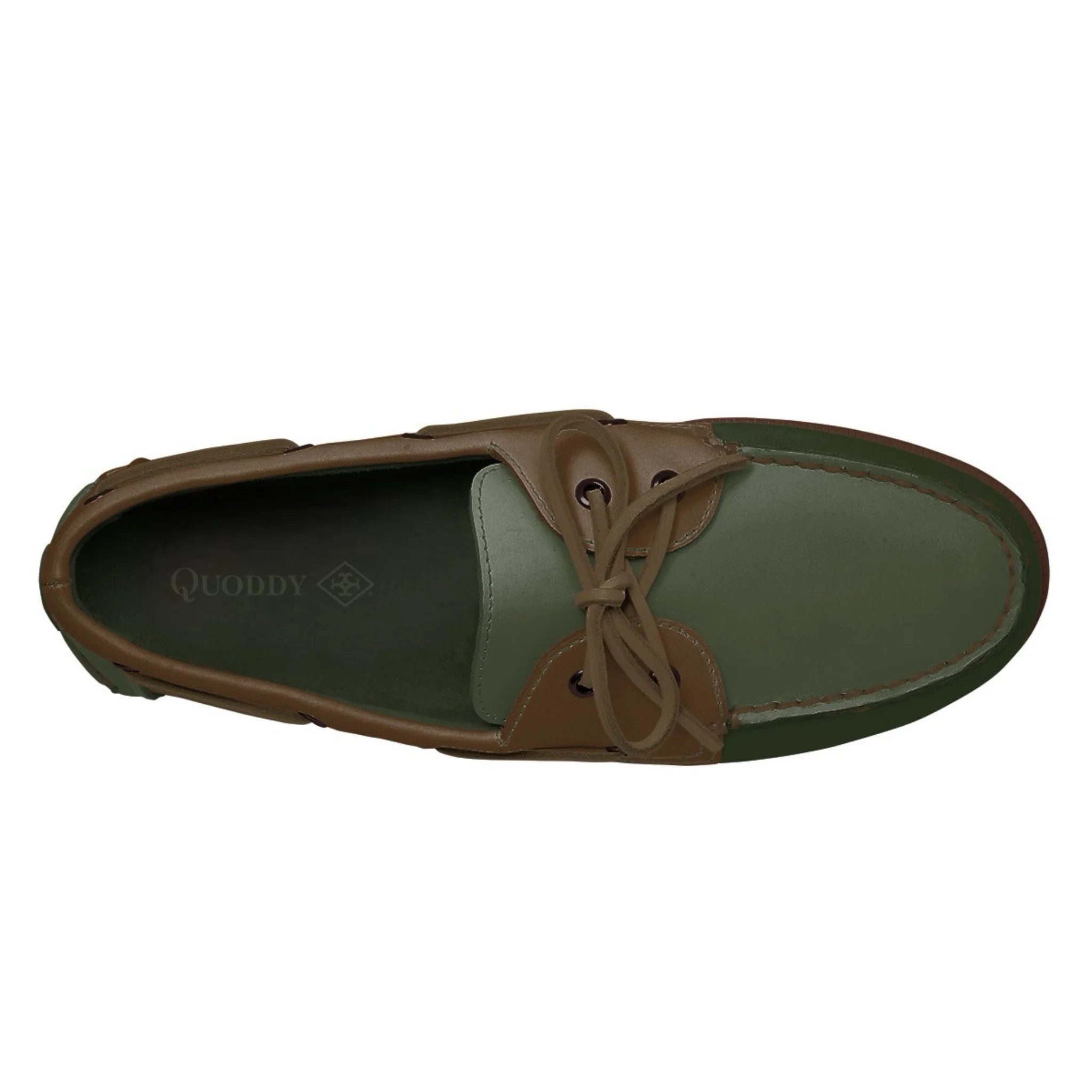 Men’s 2 Eyelet LE Boat Shoe: Dk Green/Brown Brick - Image 2