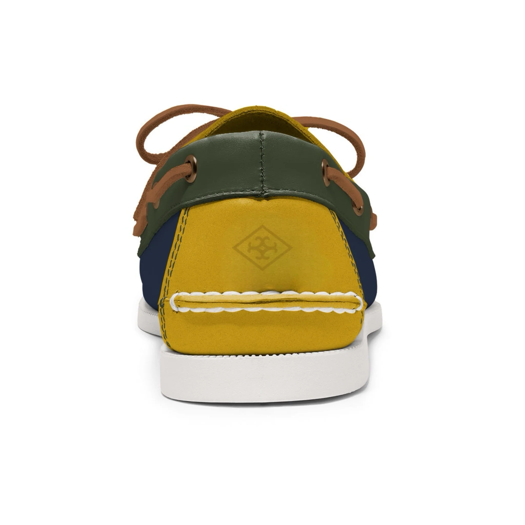 Men’s 2 Eyelet LE Boat Shoe: Navy/Gold/Green - Image 3
