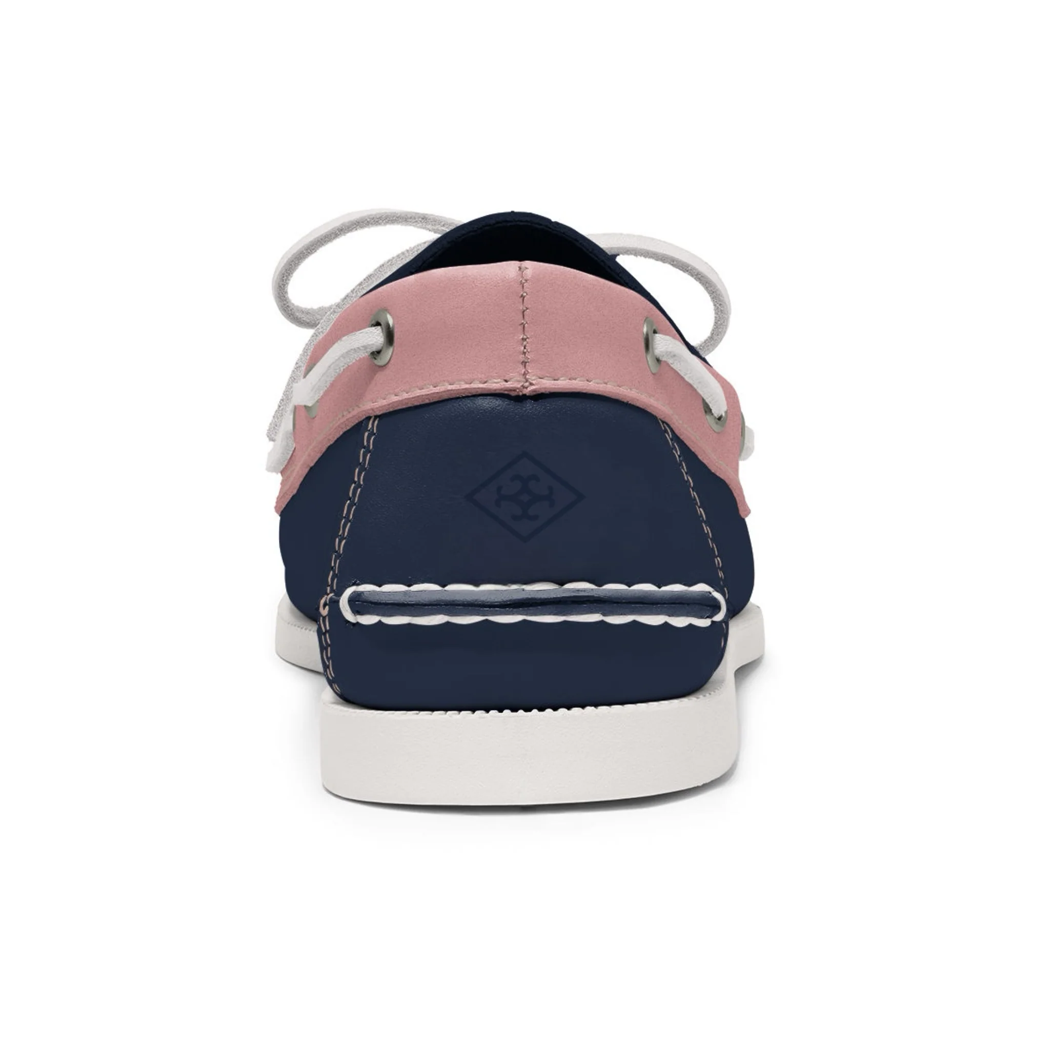 Men’s 2 Eyelet LE Boat Shoe: Navy/Pink - Image 3