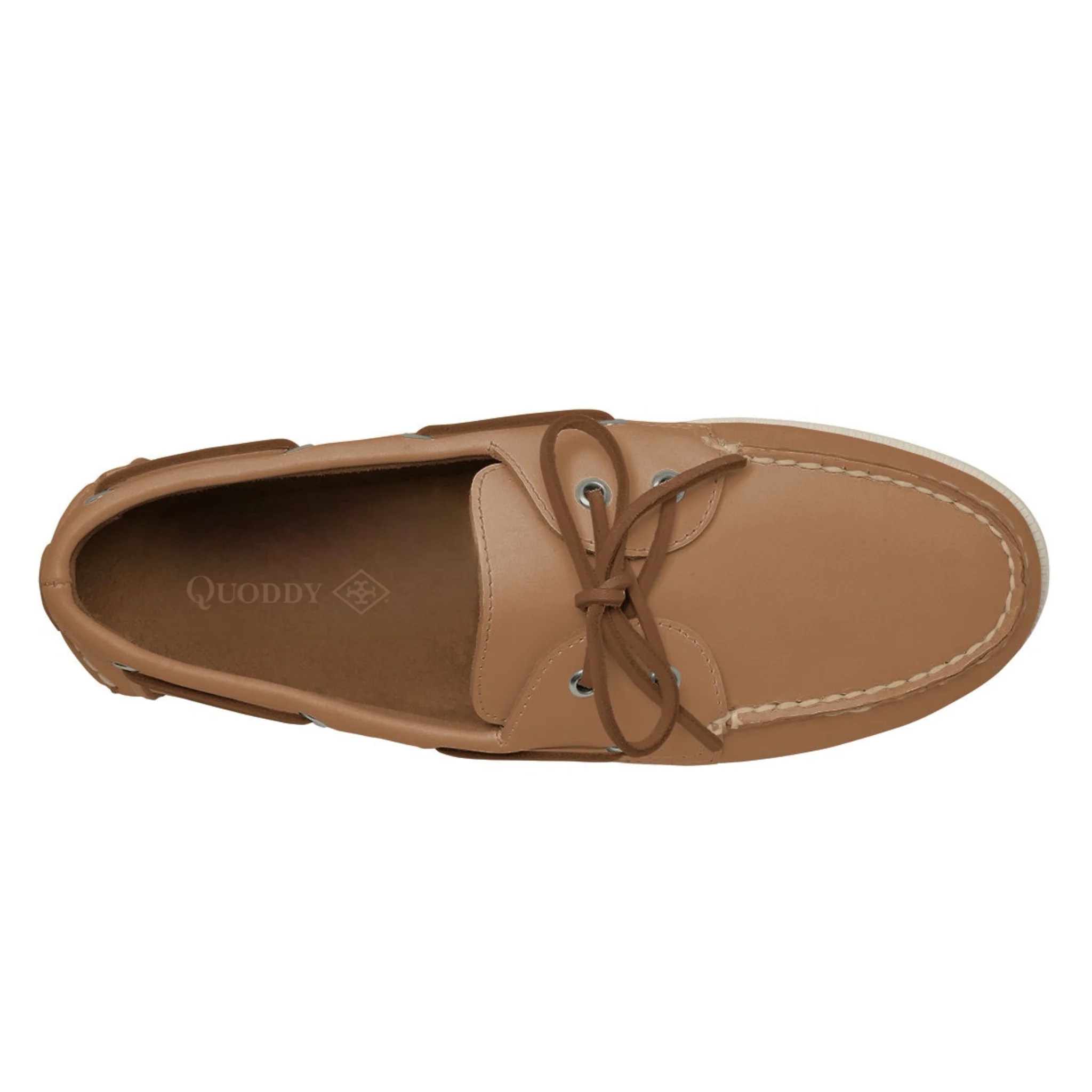 Men’s 2 Eyelet LE Boat Shoe: Tan - Image 2