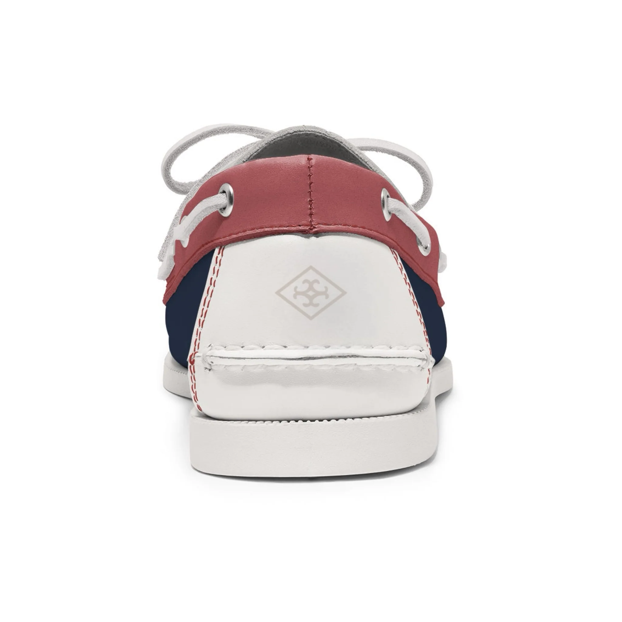 Men’s 2 Eyelet LE Boat Shoe: Navy/White/Pink - Image 3