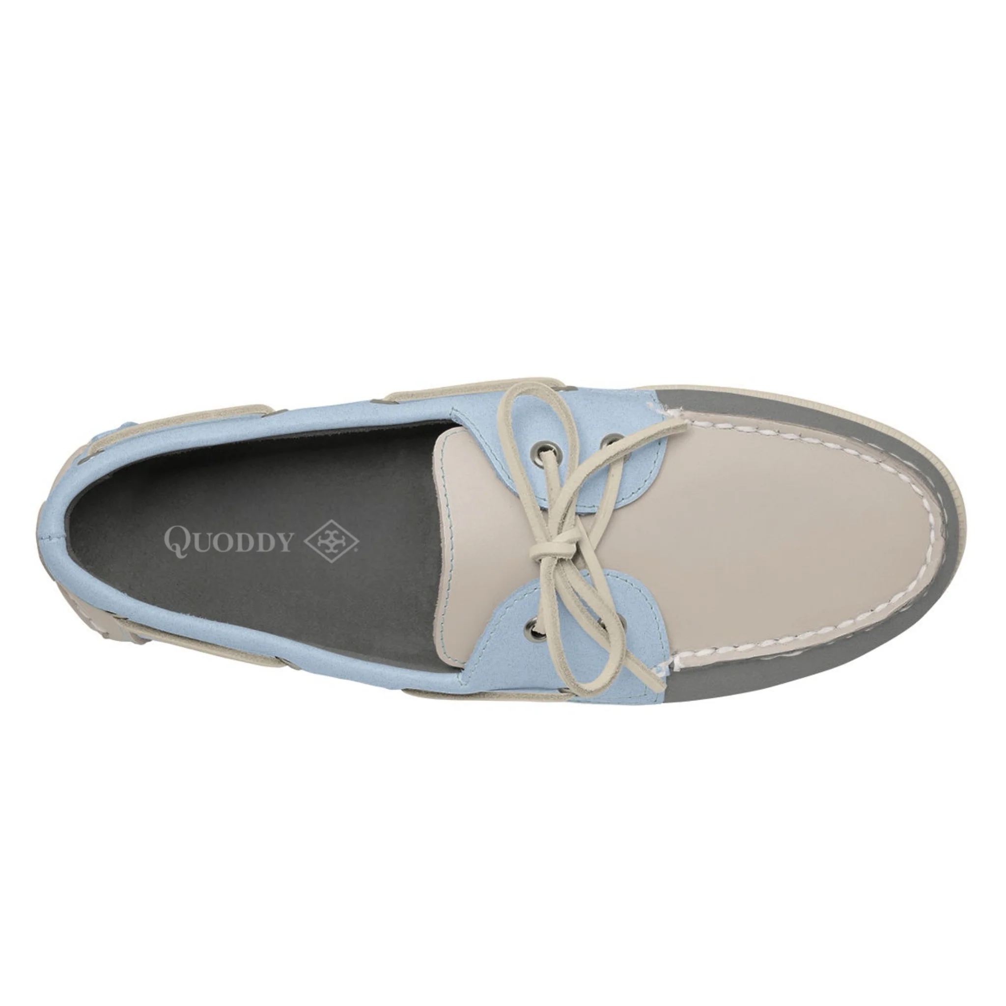 Men’s 2 Eyelet LE Boat Shoe: Grey/Light Blue - Image 2