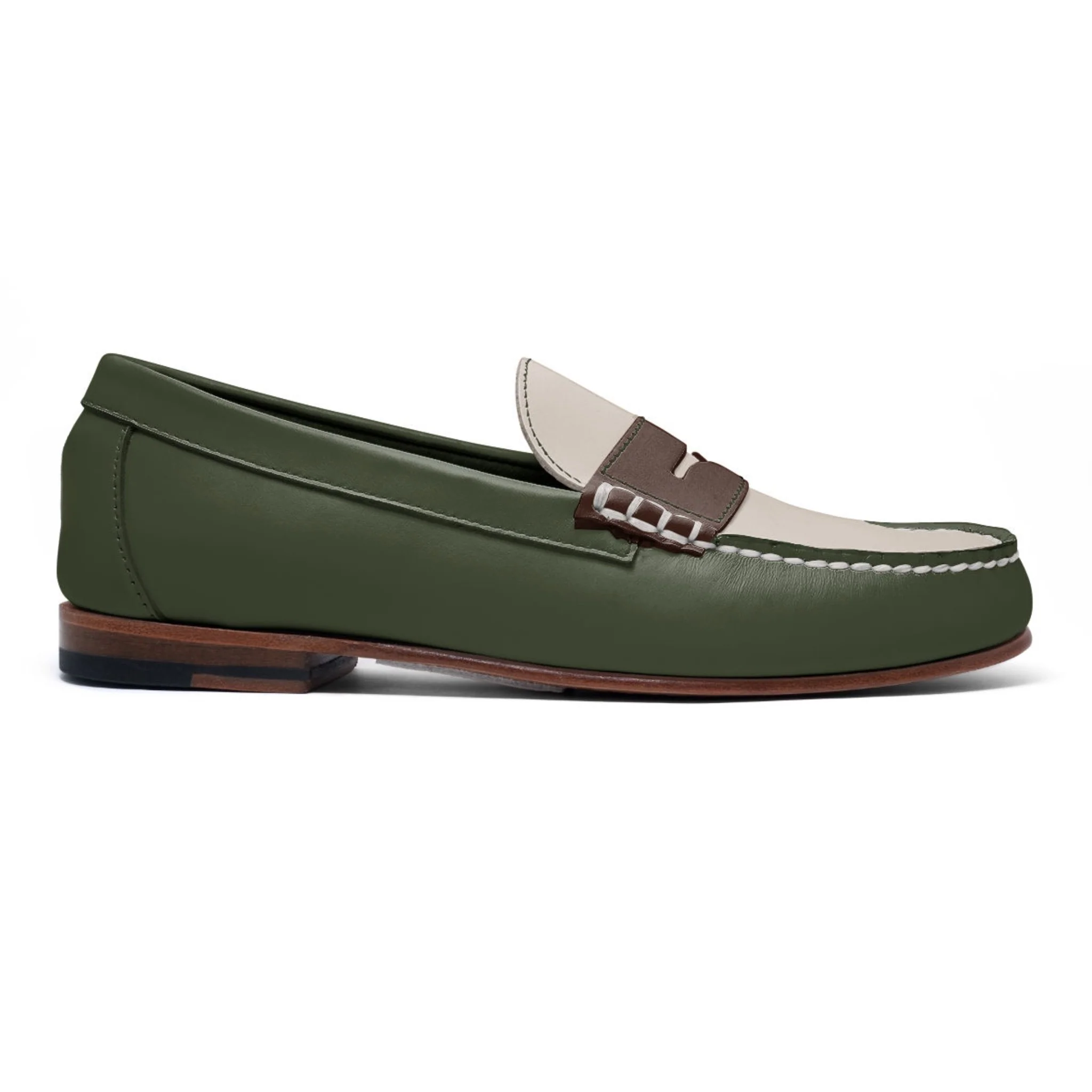 Men's Penny Loafer Classic LE: Green/Brown/Ivory
