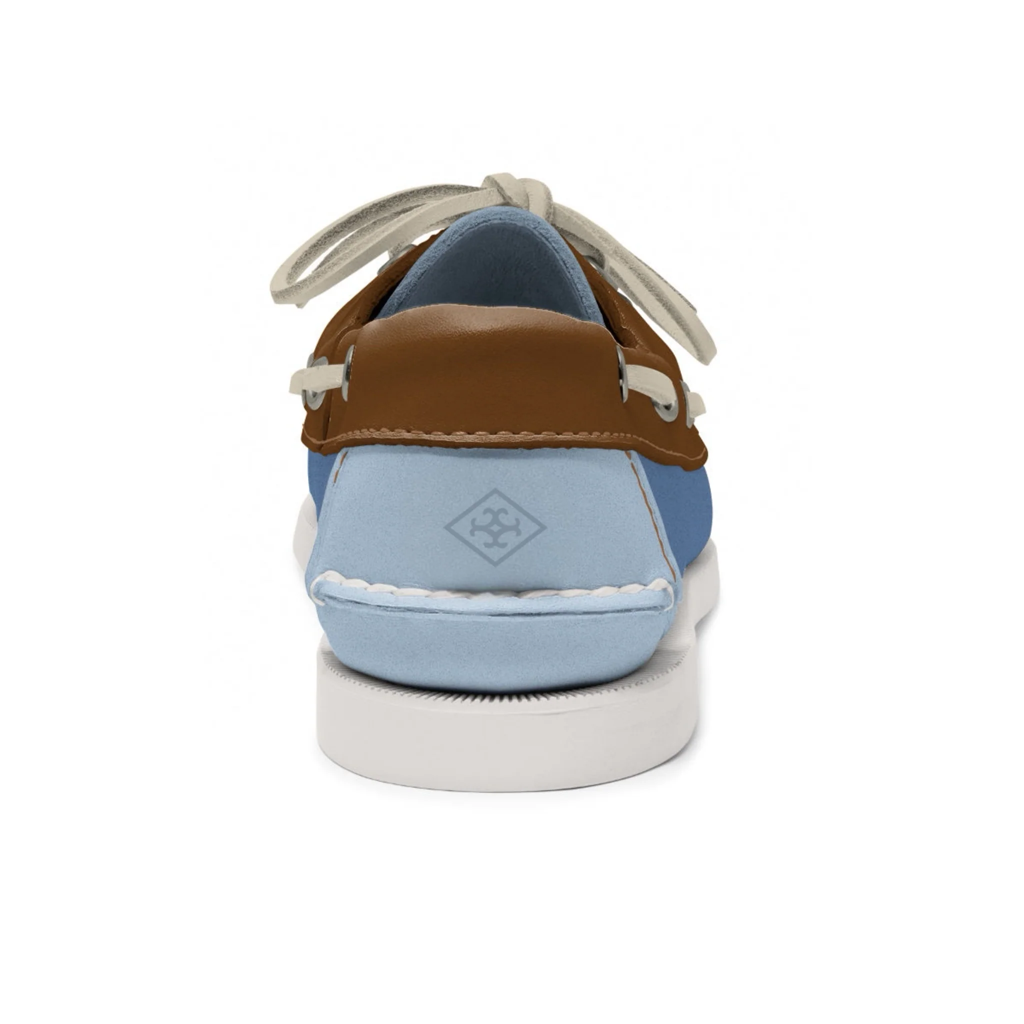 Women's 2 Eyelet LE Boat Shoe: Light Brown/Light Blue - Image 3
