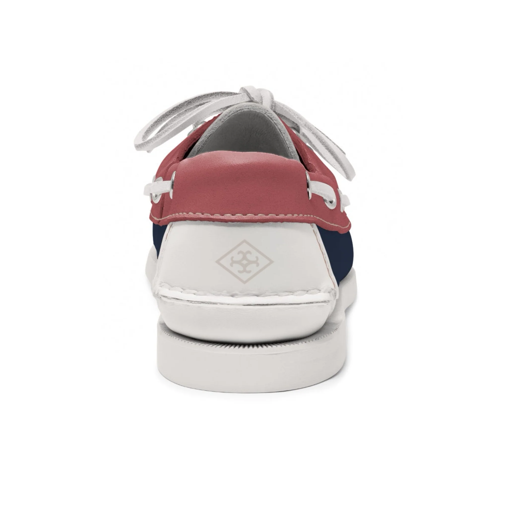 Women's 2 Eyelet LE Boat Shoe: Navy/White/Pink - Image 3