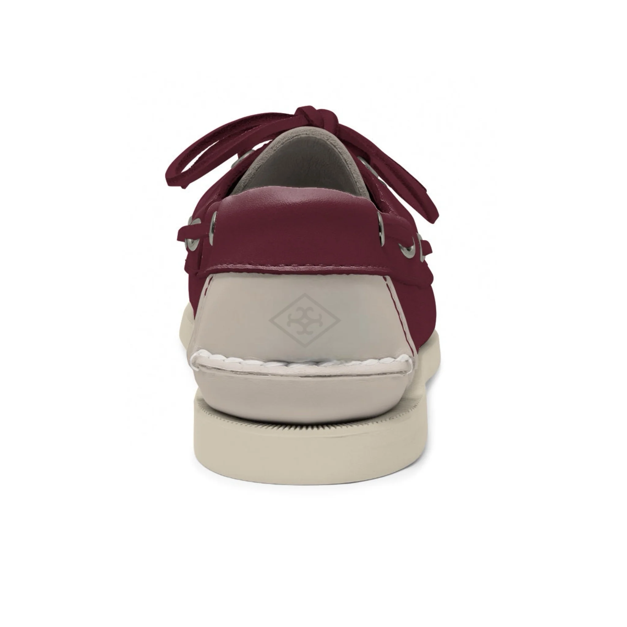 Women's 2 Eyelet LE Boat Shoe: Burgundy/Ivory - Image 3