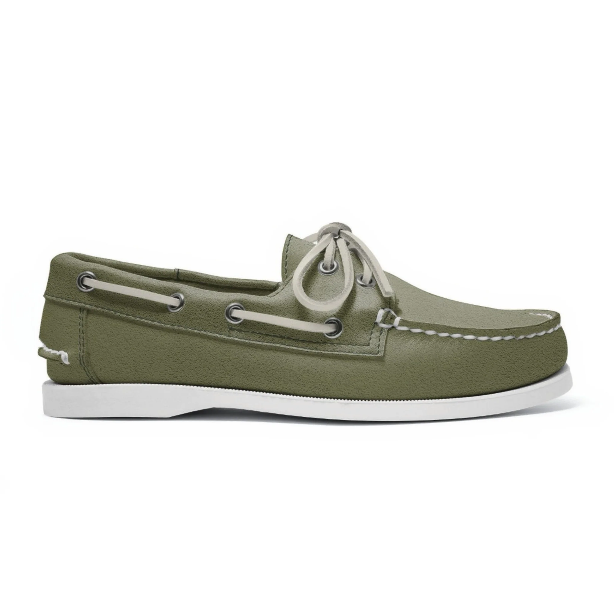 Women's 2 Eyelet LE Boat Shoe: Green Jacket Suede