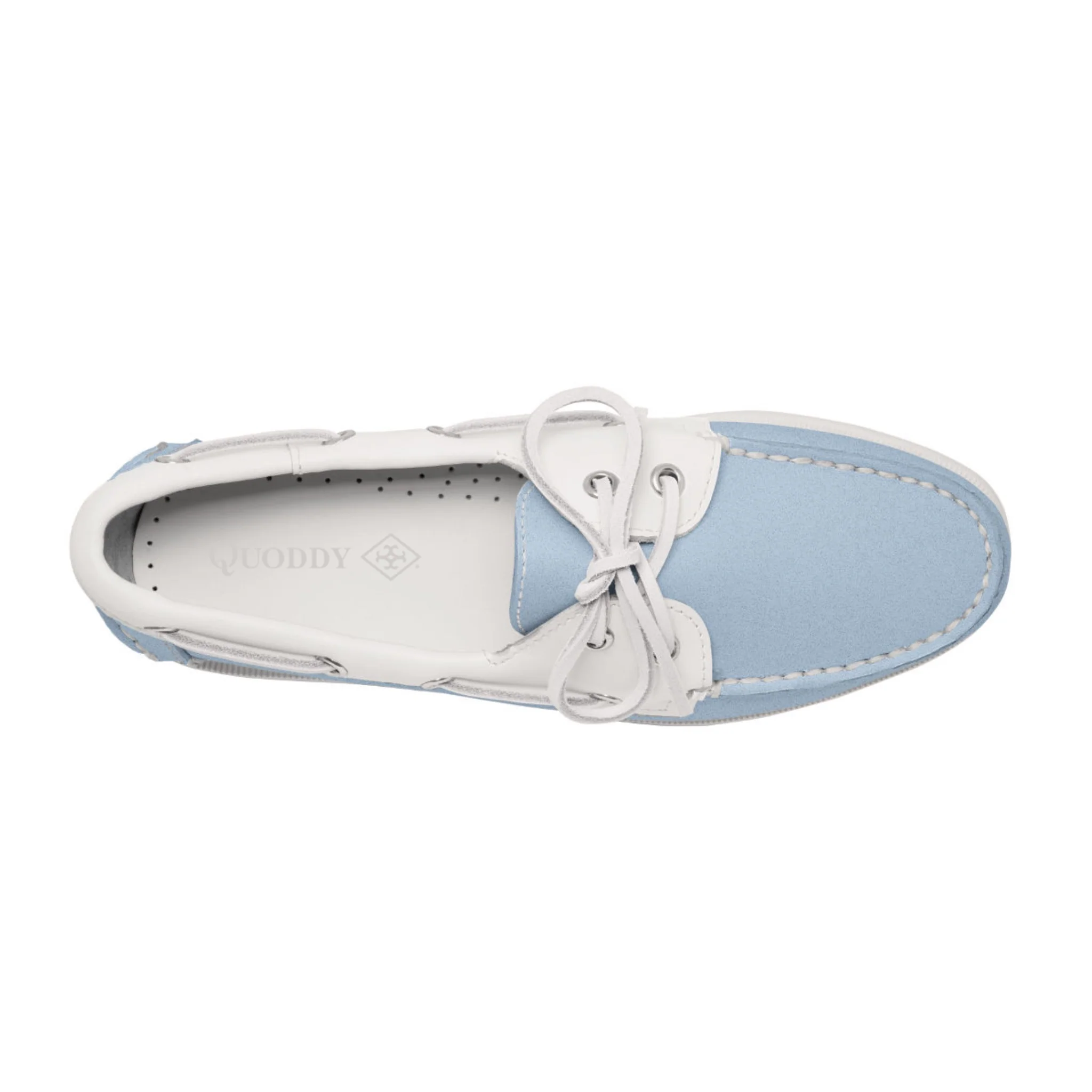 Women's 2 Eyelet LE Boat Shoe: Lt Blue/White - Image 2